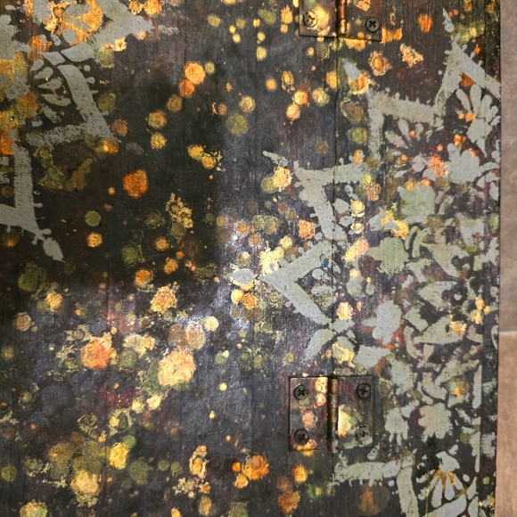 HANDCRAFTED Upcycled Wood Wine Box HANDPAINTED Barwear Travel Picnic Festival - Picture 14 of 17